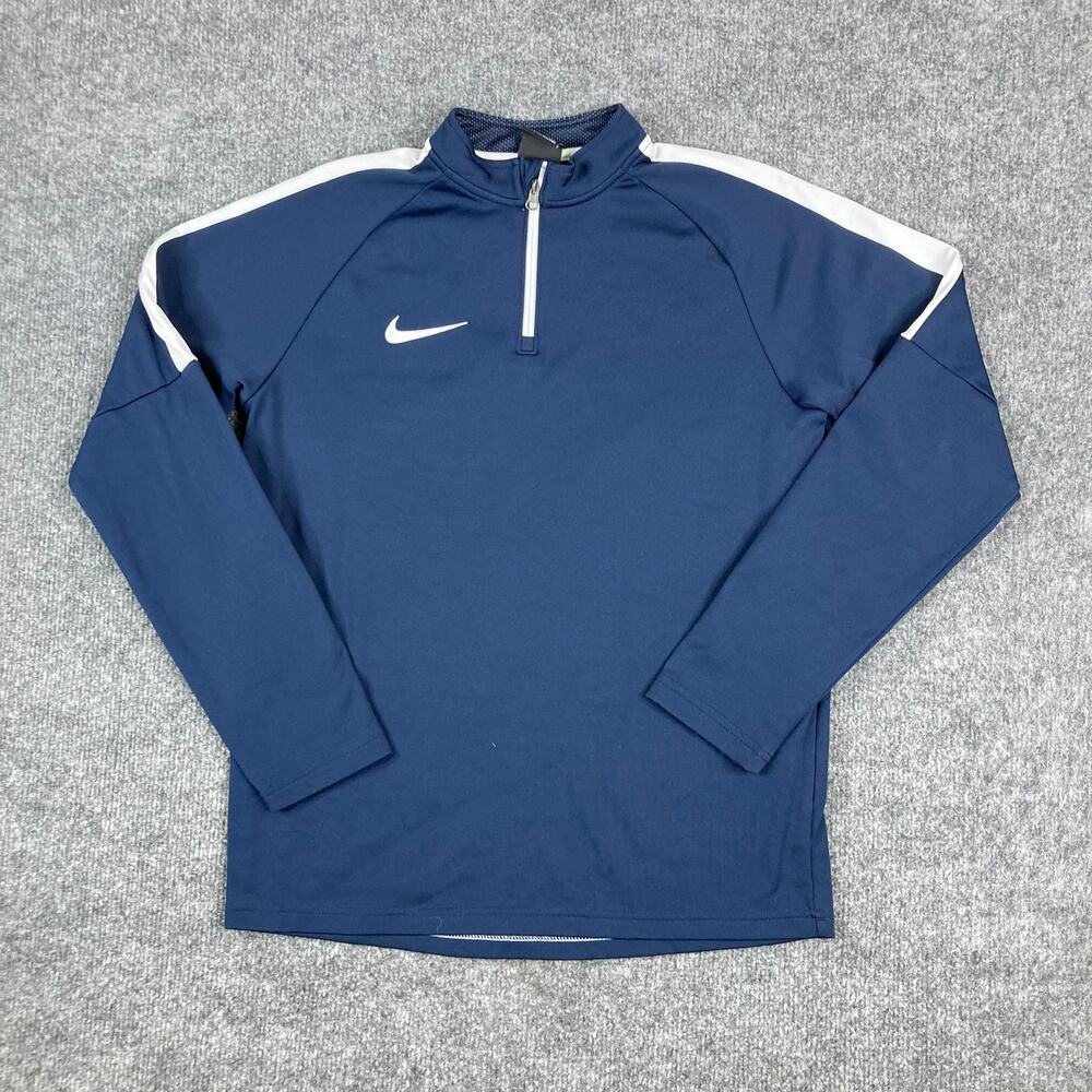 Nike Dri-FIT Pullover Mens L Navy 1/4 Zip Long Sleeve Training Top Athletic